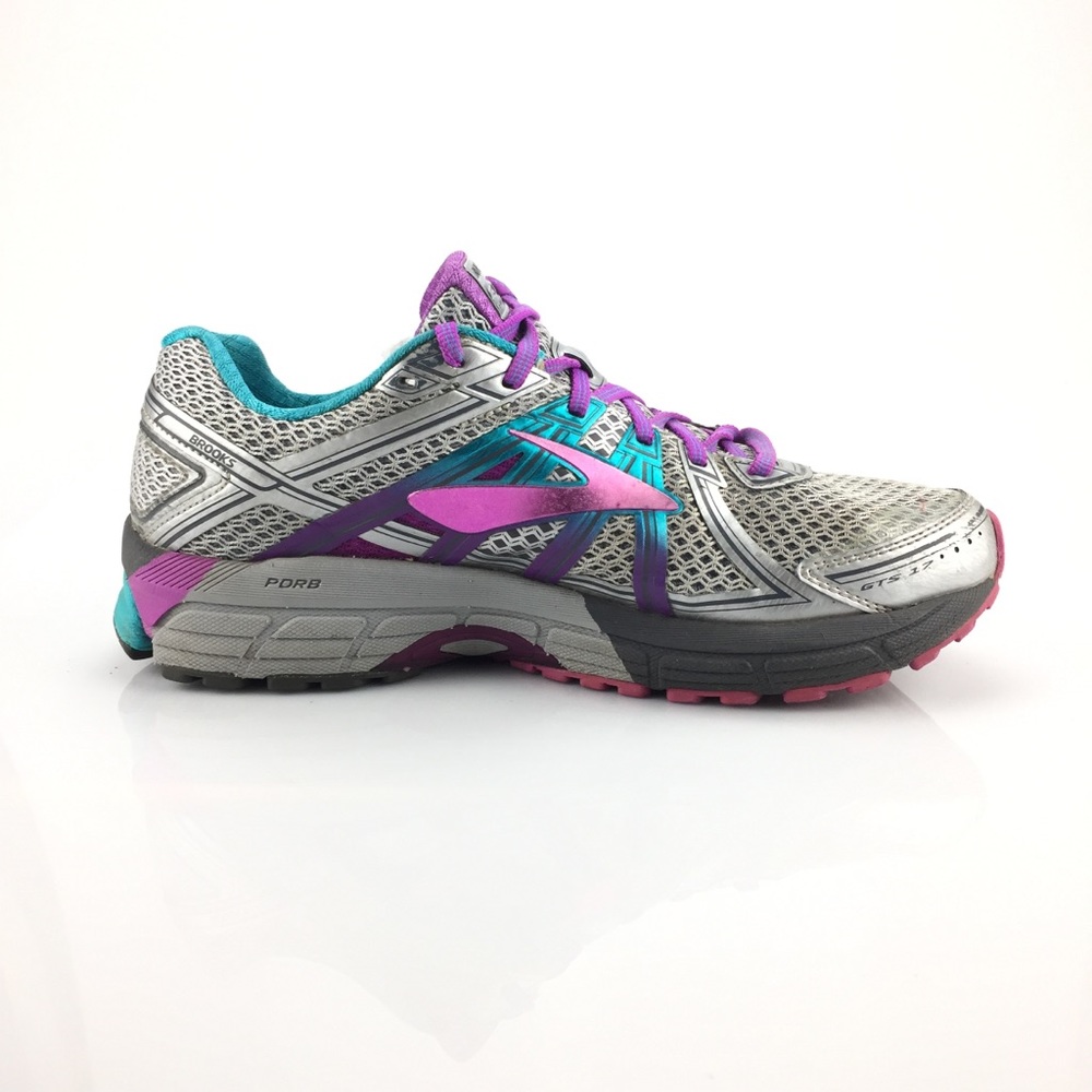 Brooks Womens GTS 17 Silver Pink Purple Size 10.5 - Picture 4 of 10